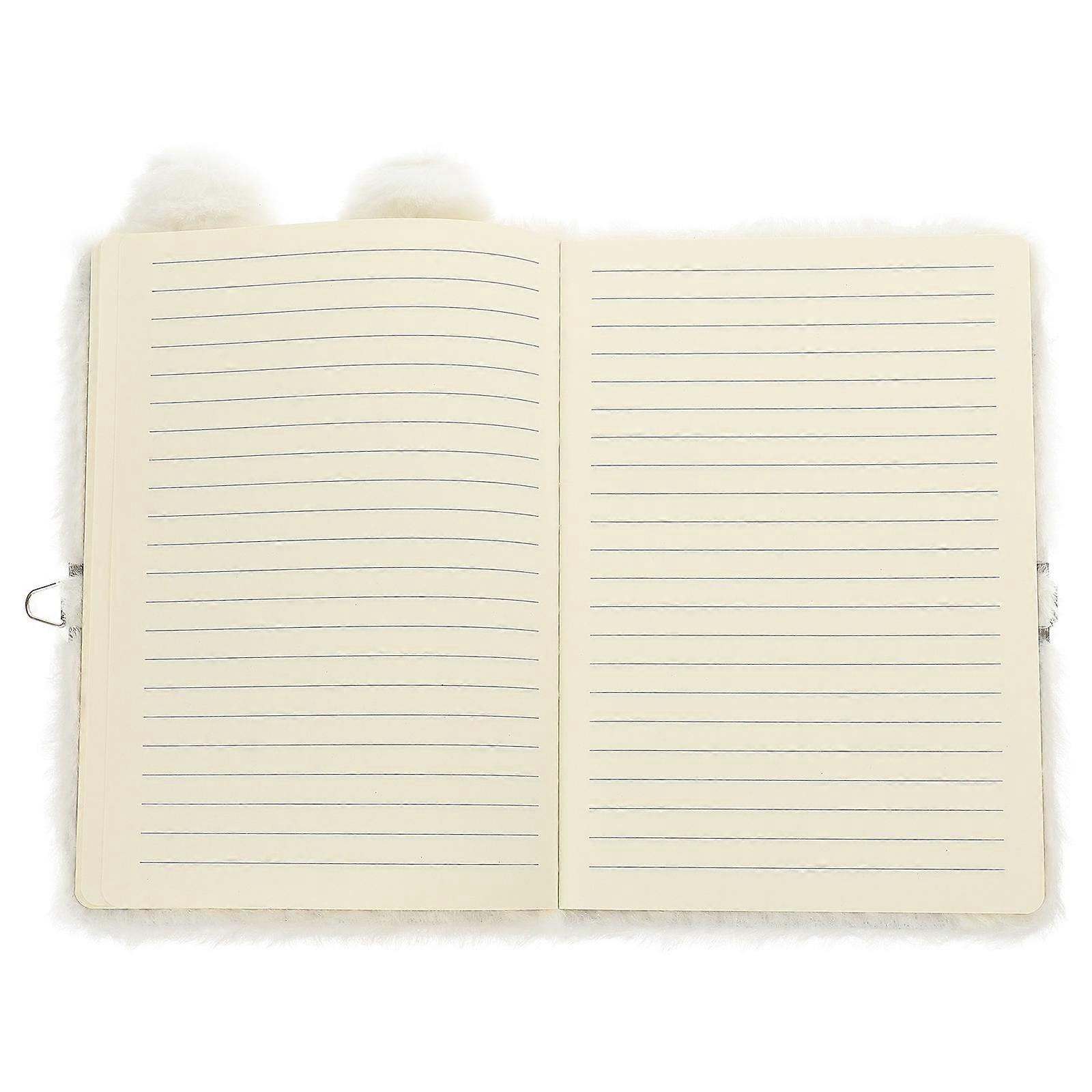 Daily Use Diary Book Plush Notebook 2Pcs Lovely Rabbit Fluffy Notepads