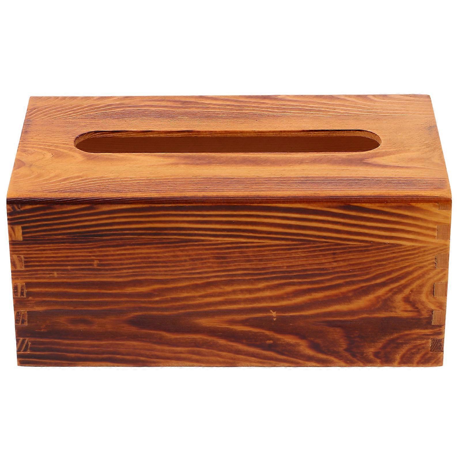 Wooden Storage Box for Storage 3Pcs Tissue Holder Decoration