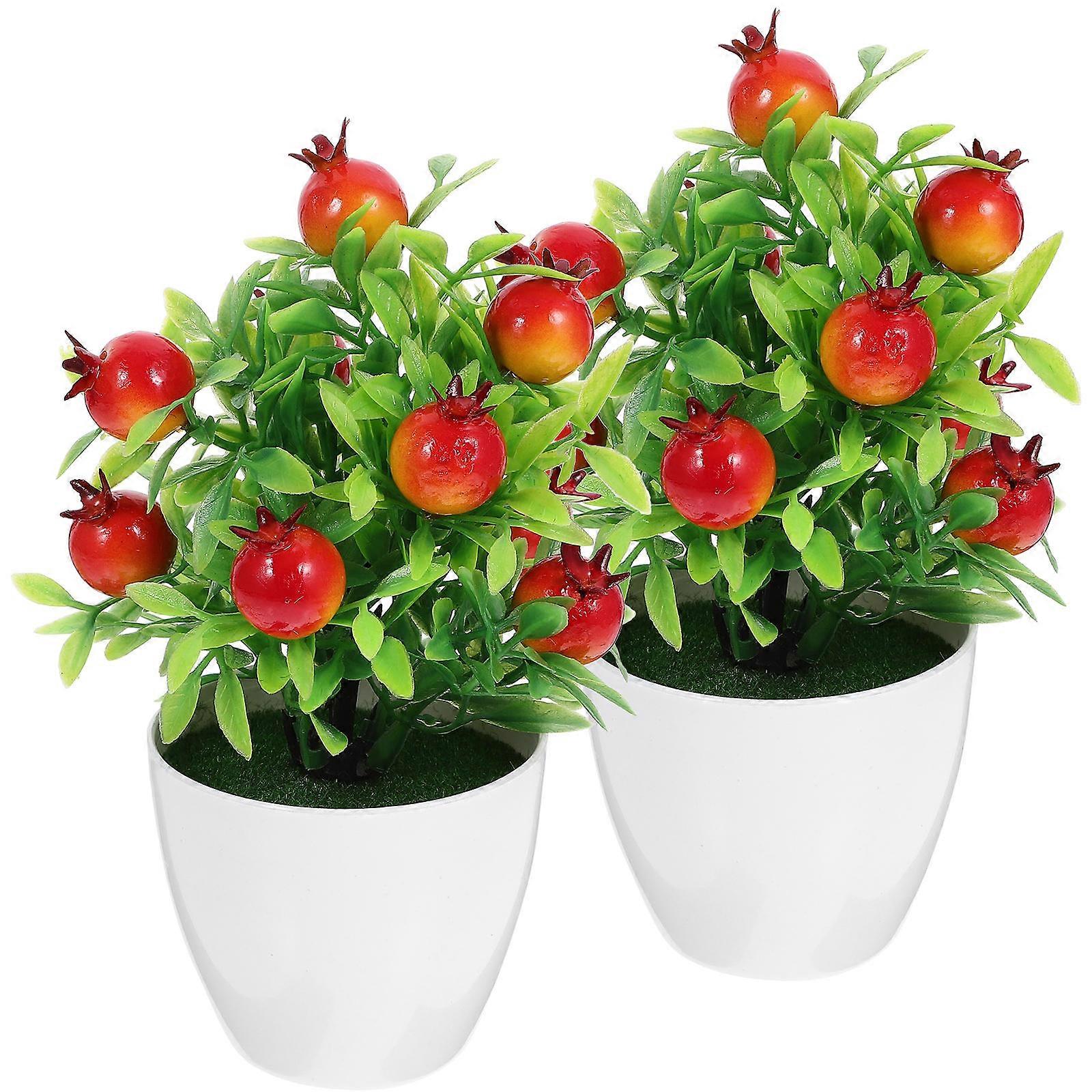 Artificial Fruit Tree Potted Decoration 10 Pcs Compact Colorful Model For Home And Desktop Use In Photography Settings