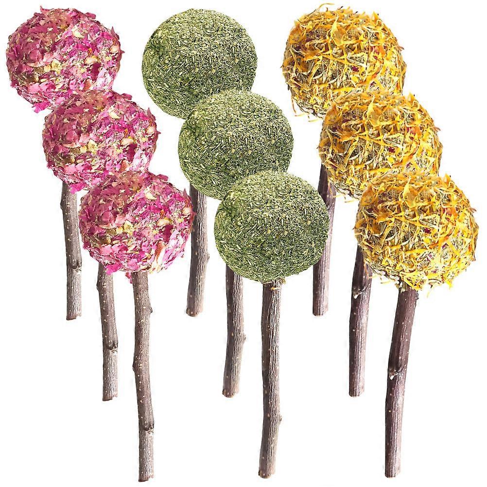 Natural Biting Playthings Bunny Chewing Stick for Small Pets 18Pcs Assorted