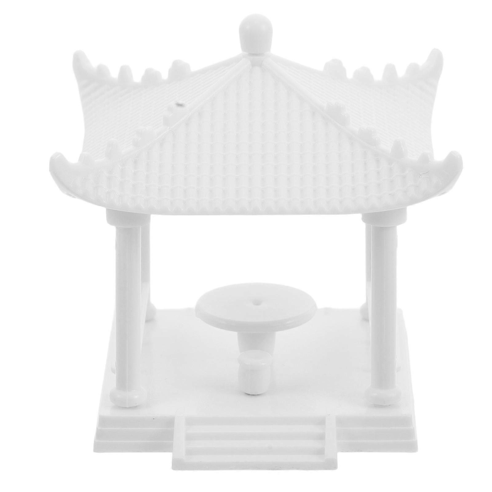 Mini Garden Decor Pavilion Model for Decor Durable White Plastic