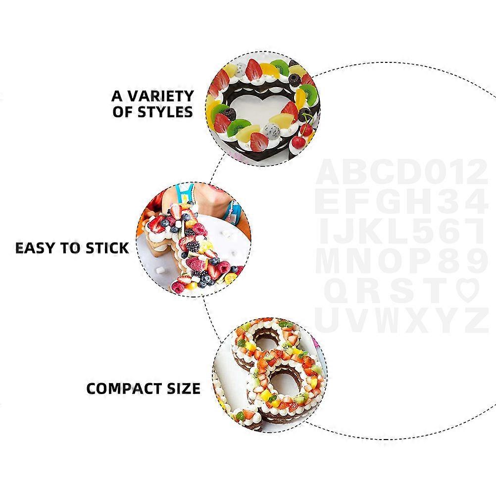 Alphabet Cake Stencils White DIY Cake Molds for Baking 74Pcs Set