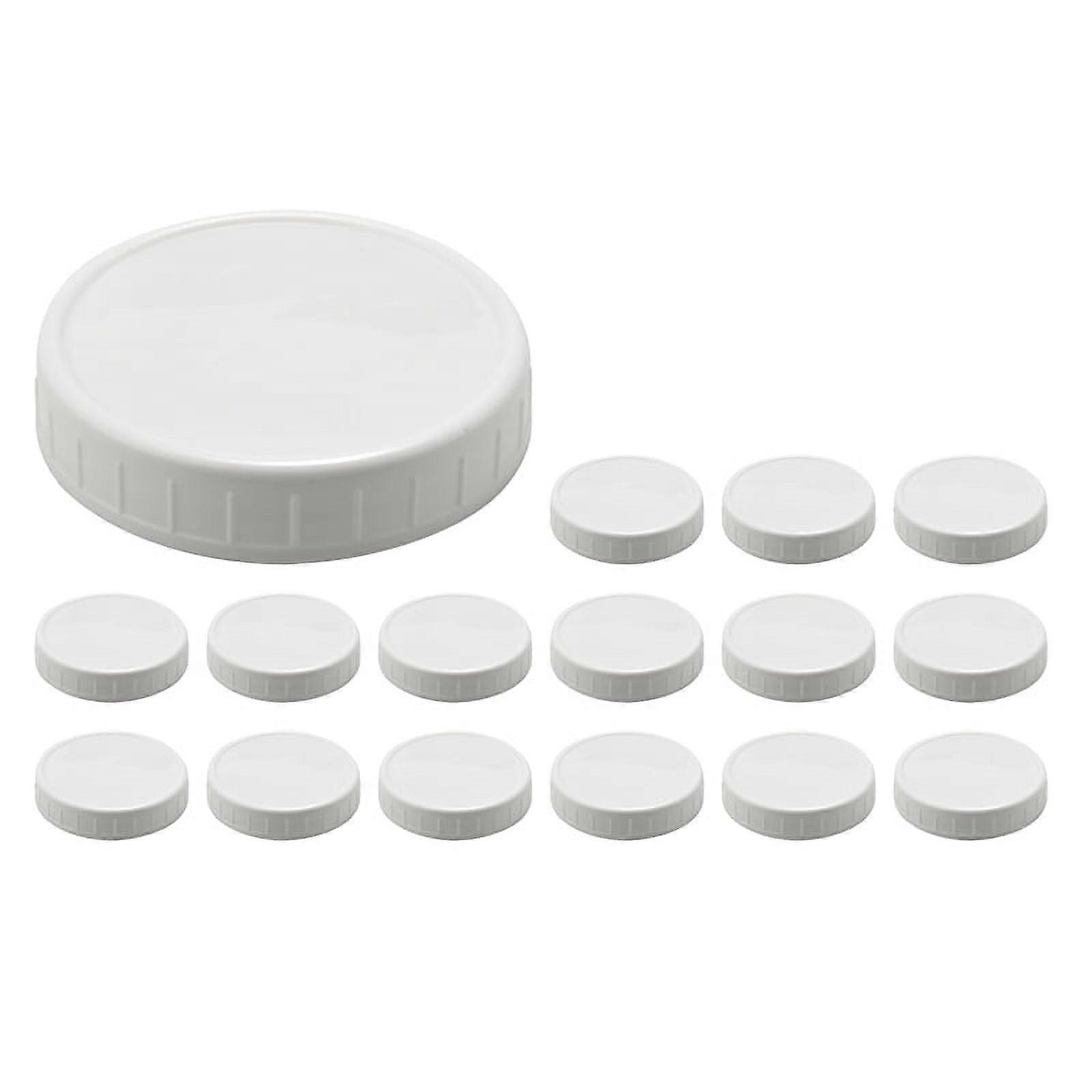 16 Pack Wide Mouth Jar Lids,Plastic Storage Caps for Canning Jars,Leak-Proof and Anti-Scratch