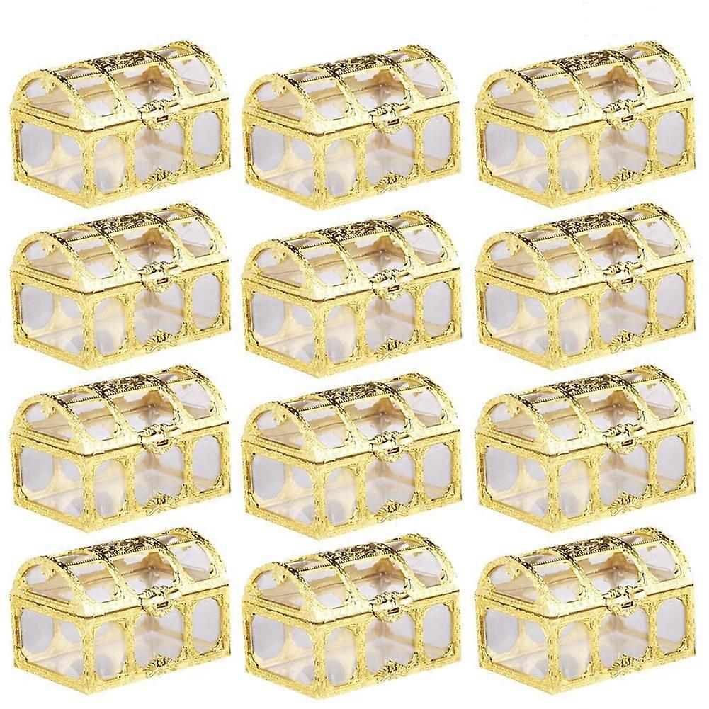 Creative Candy Box Treasure Chest Shape Sugar Containers(Golden)