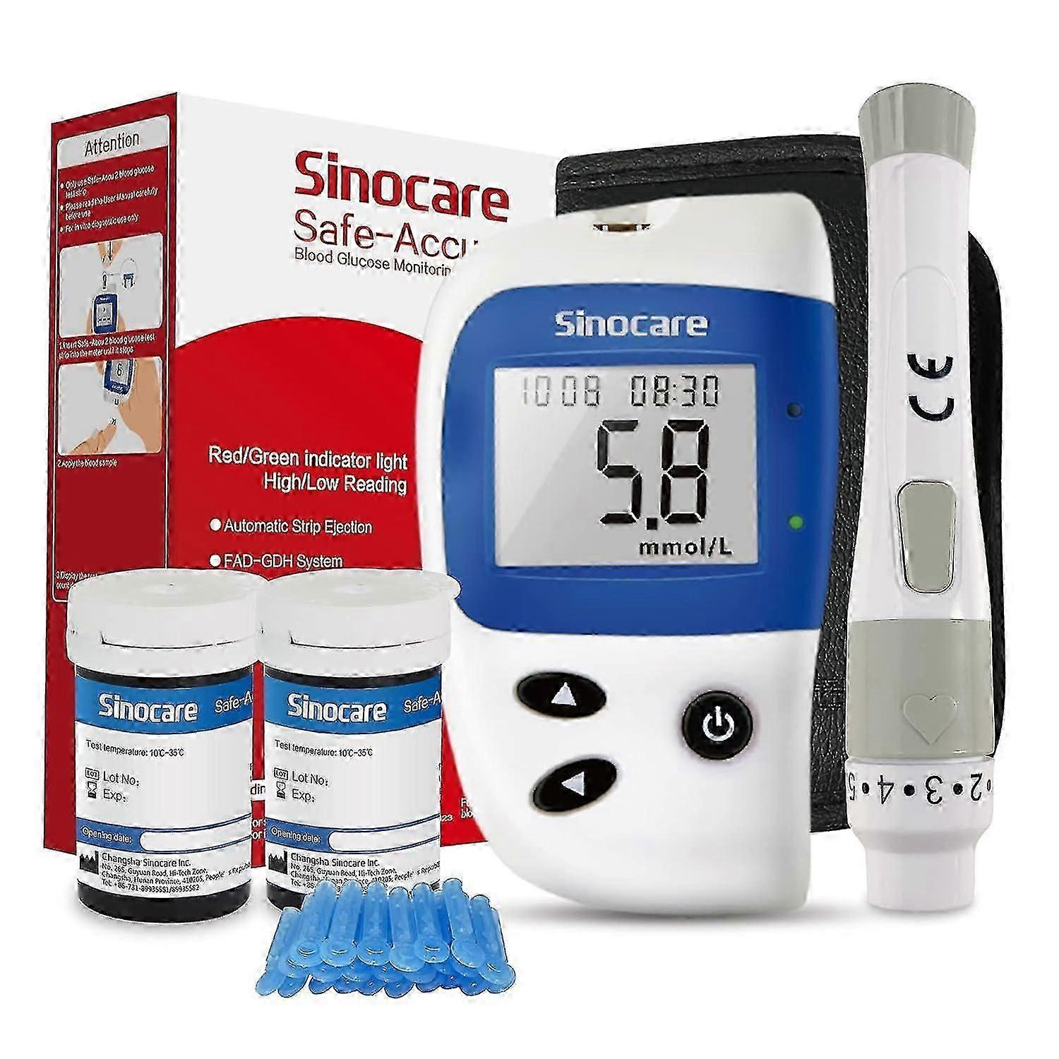 \u200bSafe Accu2 Blood Glucose Monitoring Kit With 50 Test Strips & Lancets - Diabetes Sugar Level Checker Device