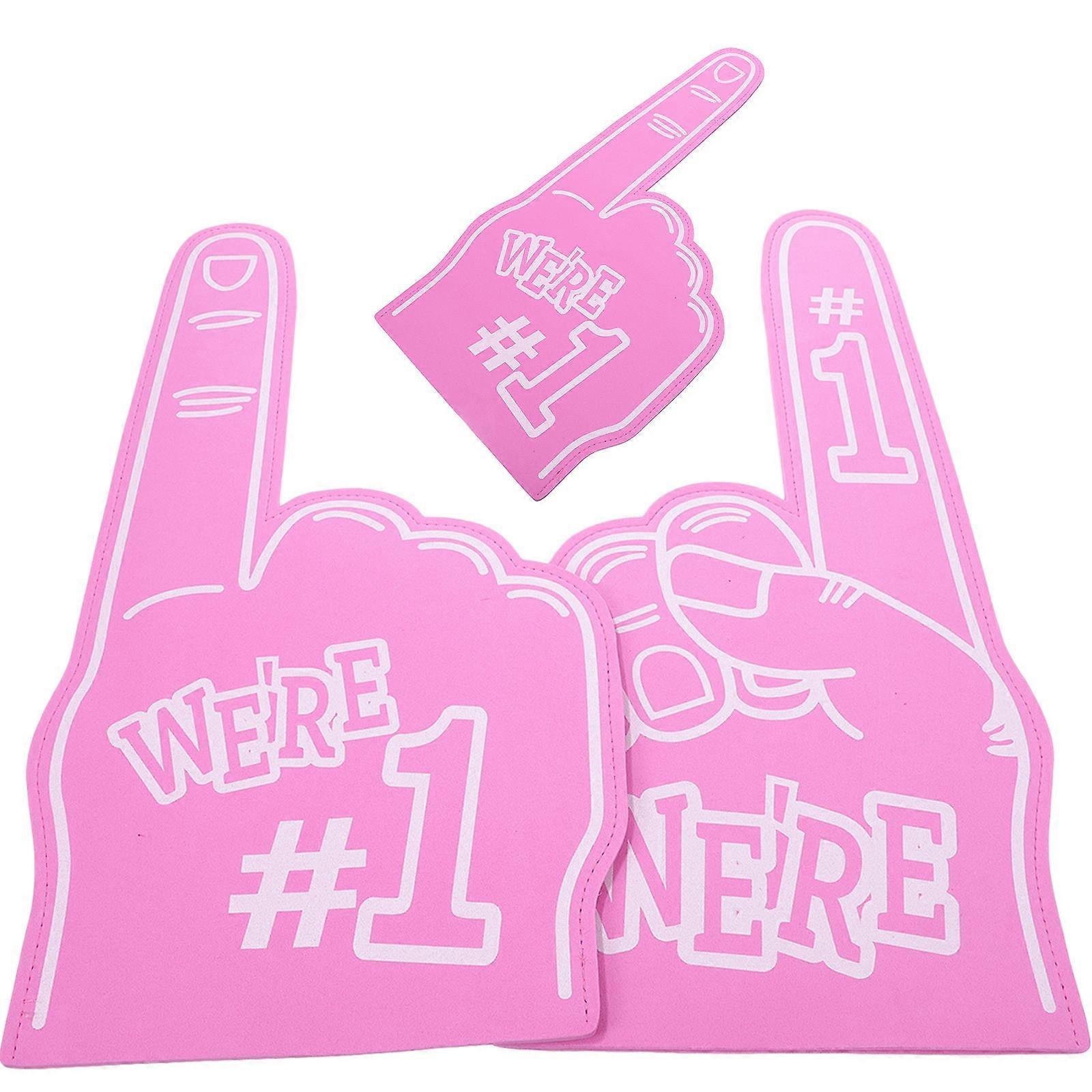 3Pcs Foam Fingers for Hands Ideal for Sports Events Parties and Games Made of Pink Eva Material