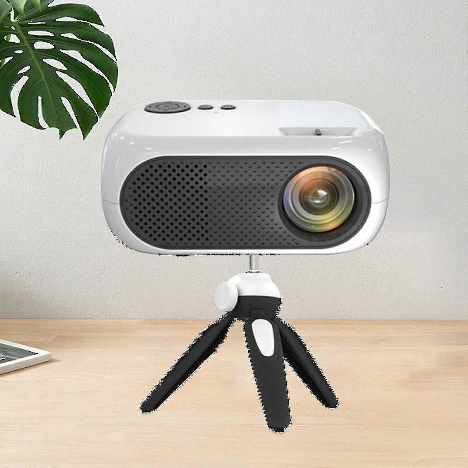 (Avrupa Standardı) Led Taşınabilir Mini Projektör Hd 1080p Projektör U Disk Eklenti Kartı, Ev HD Projektör, Tripod ile