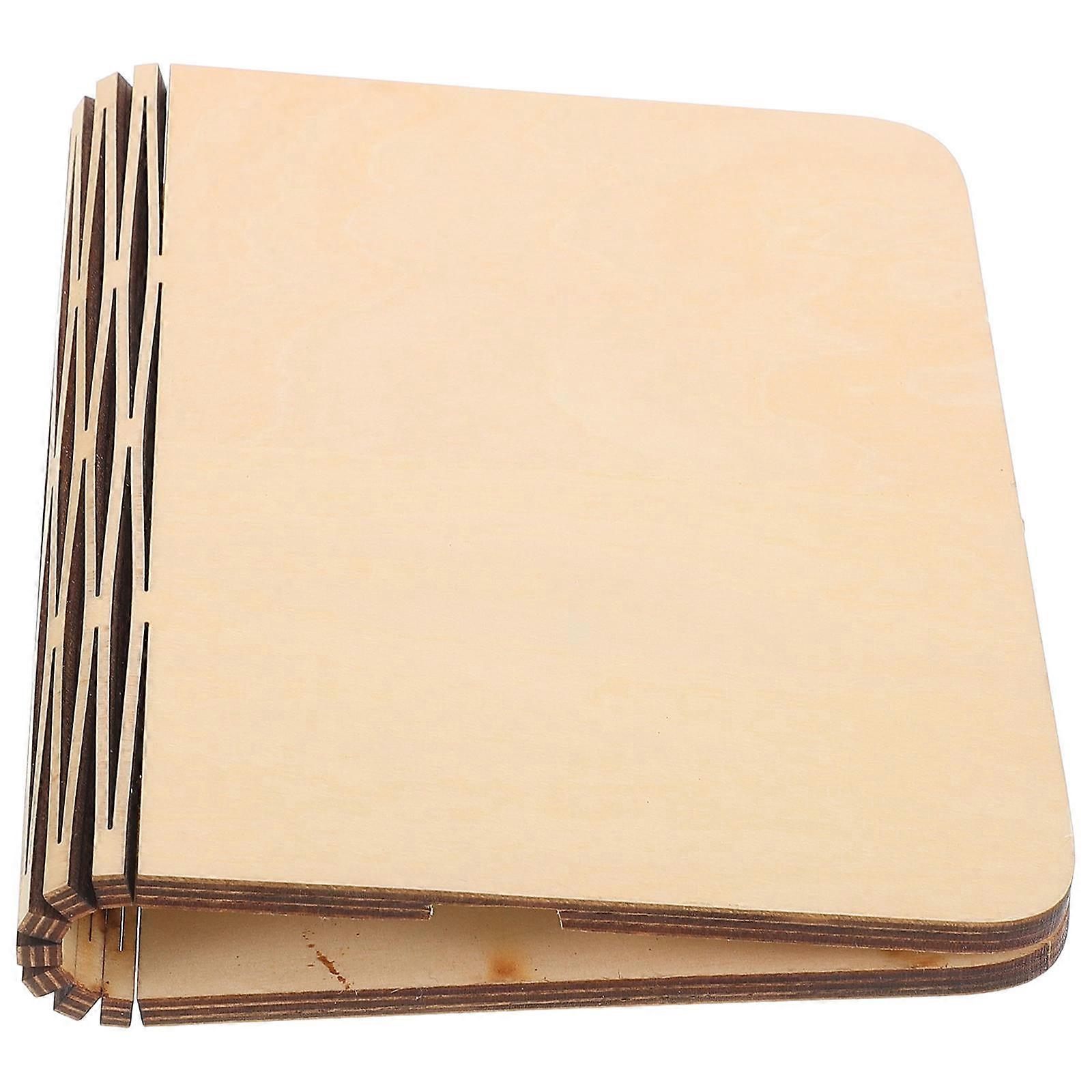 2Pcs Folding Book Light Wood Shell for DIY Supply Craft Lamp Accessory