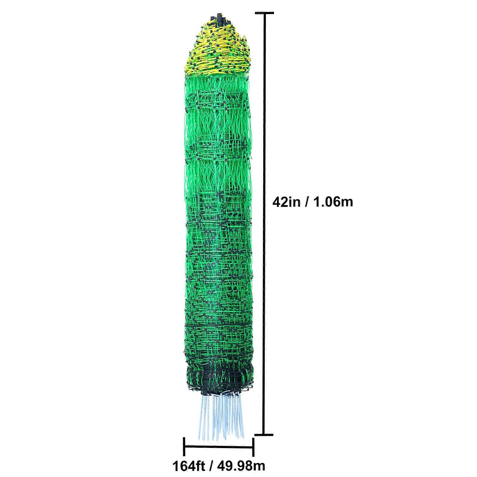 SucceBuy Electric Fence Netting PE Net Fencing with Posts&Double-Spiked Stakes Utility Portable Mesh for Lambs Dogs Used in Farm