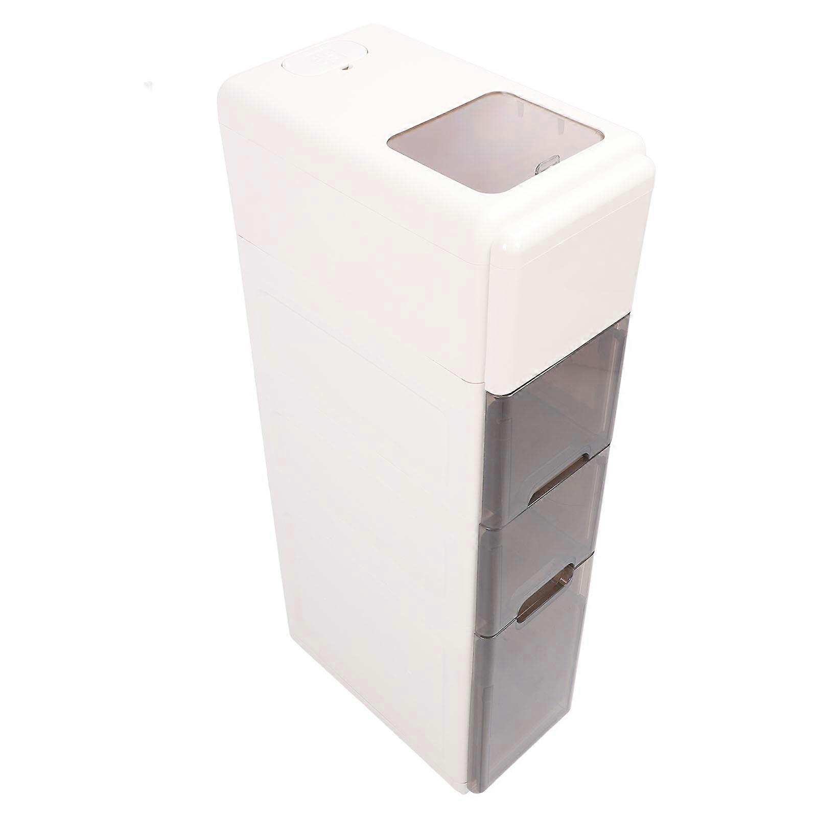 Armoire de rangement mince en plastique à 4 niveaux avec roulettes pour aliments et riz