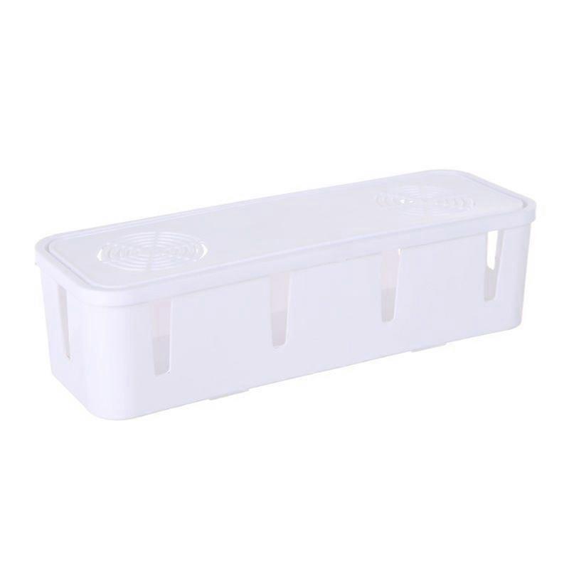Cable Storage Box Case Wire Cable Management Socket Safety Storage Organizer(white)