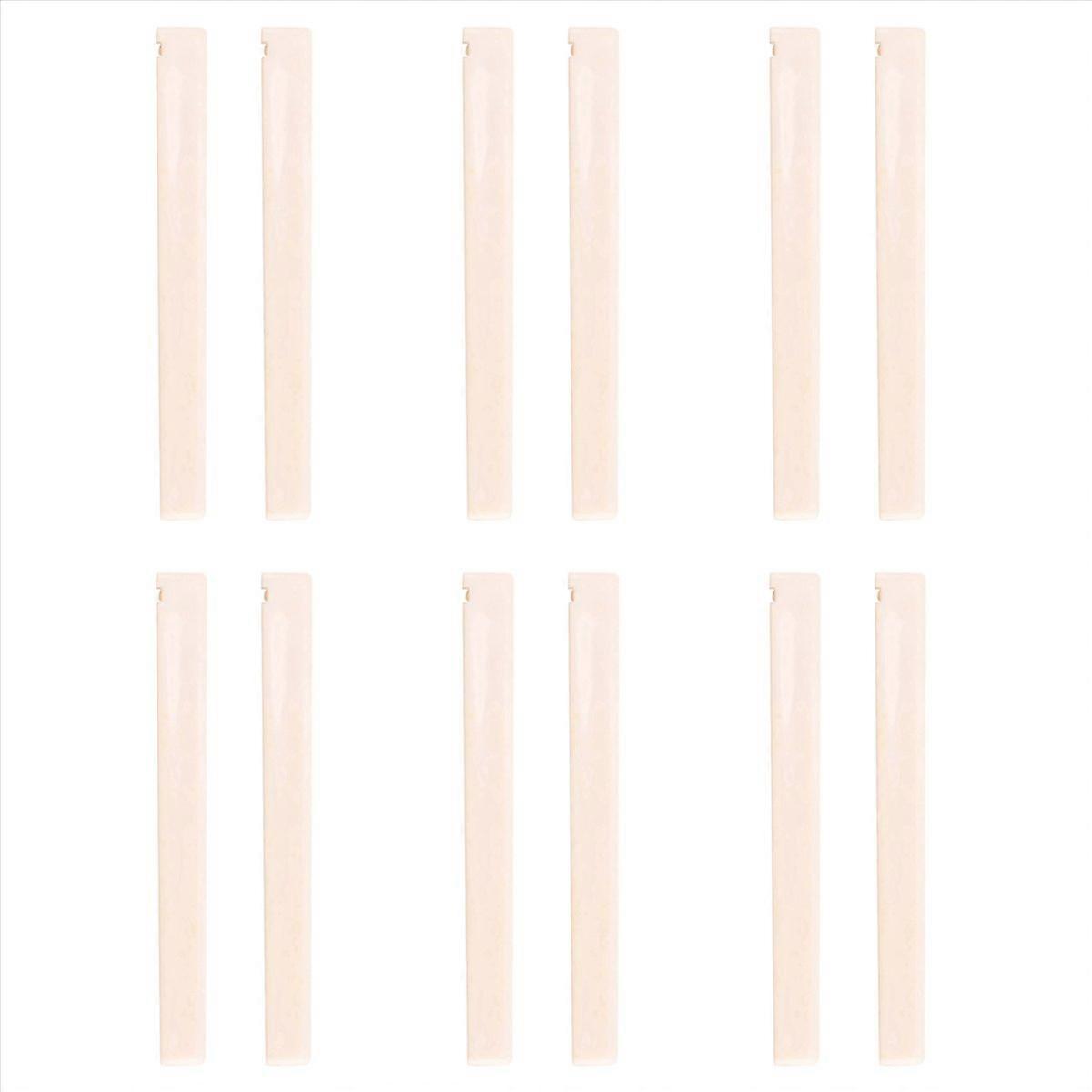 2 Pcs Spare Part Beige Plastic Bridge Saddle Nut for Classical Guitar