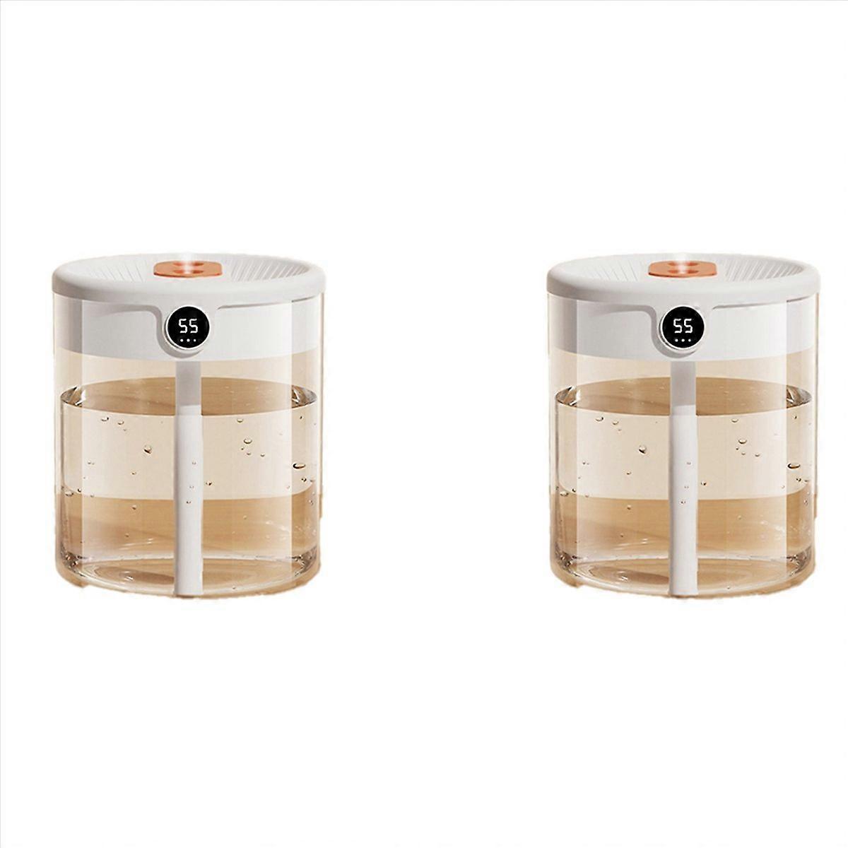 H2O Air Humidifier Double Nozzle with LCD Humidity Display,White