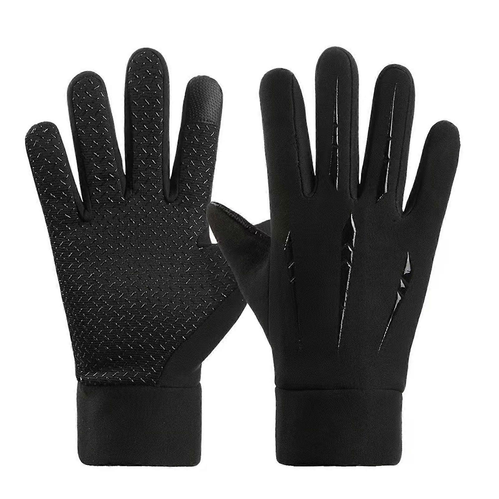 1 Pair Winter Riding Gloves Touch Screen Velvet Inside Warm Gloves Touch Screen Design Non-Slip Autumn Winter Gloves