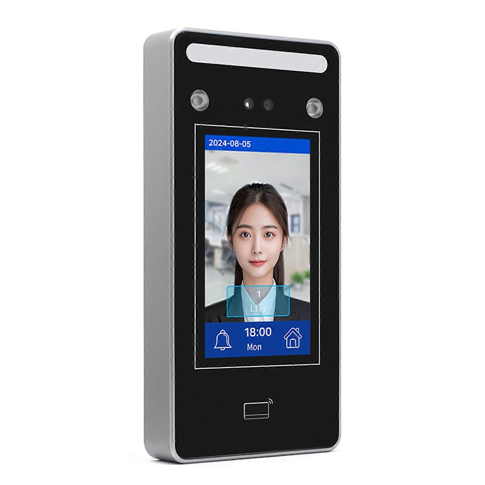 Biometric Time Clock Attendance Machine for Employees Biometric In and Out Punching Support 500pcs Password/500pcs ID Card /500pcs Facial Recognition