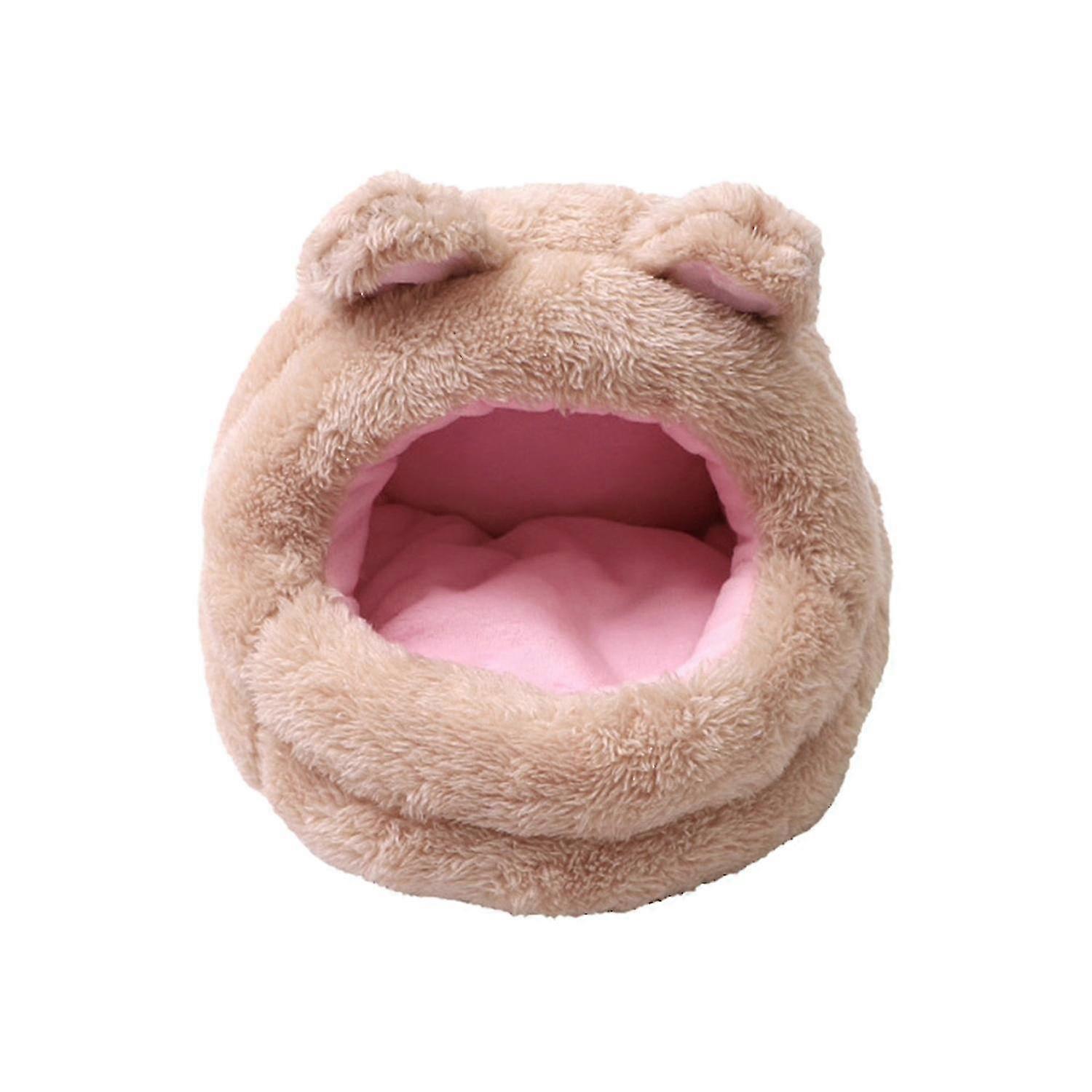 Hamster Nest Removable Pad Large Space Bear Shape Pet Hamster House Cat Sleeping Nest Cage Accessori