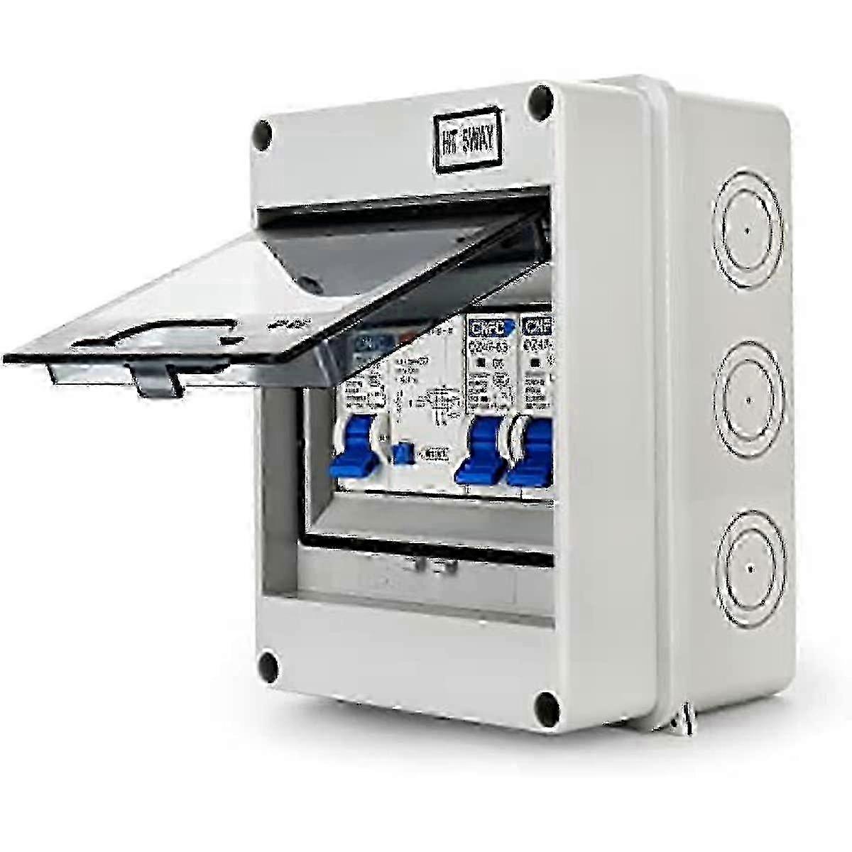 Weatherproof Fuse Box with 5-Way Circuit Breaker Mini Leakage Protection and IP65 Waterproof Rating for Outdoor Buildings miao4