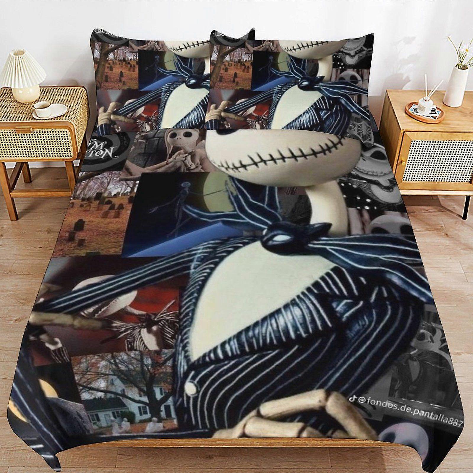 A589 The Nightmare Before Christmas Classic Feel Thread Line Comfort Touch Secure Zip Practical Layer Duvet Cover Sets Habit N589