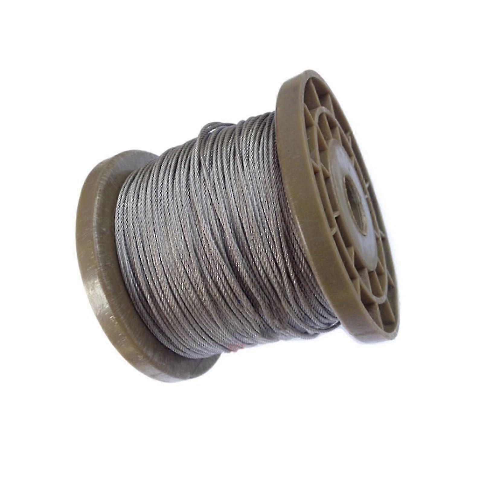 100 Meters 0.6/0.8/1/1.2/1.5mm 2mm 304 Stainless Steel Stranded Wire Bare Rope Lifting Line Rustproof 7 * 7 Structure(Diameter 1mm)