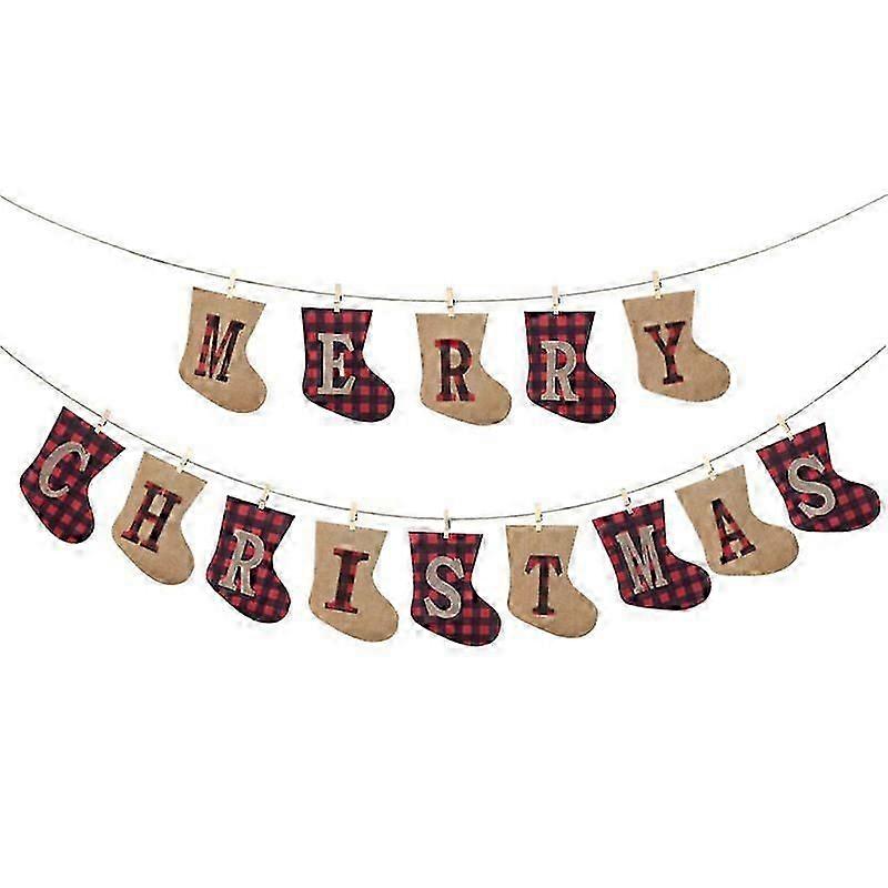 Merry Christmas Banner Christmas Stocking
