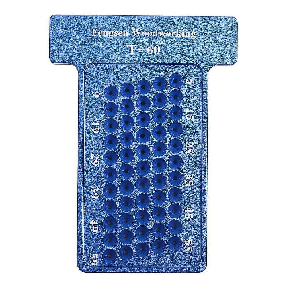 Woodworking T Type Scriber Aluminum Alloy Hole Gauge Carpenter Marking Tool (Blue)