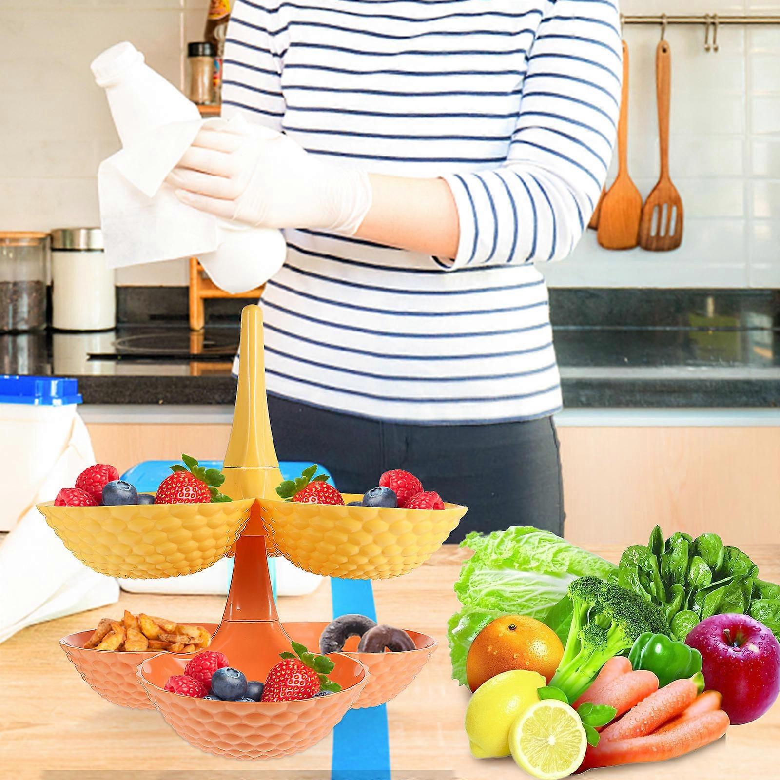 Fruit Plate Candy Dish for Storage Use 2Pcs Orange Holder