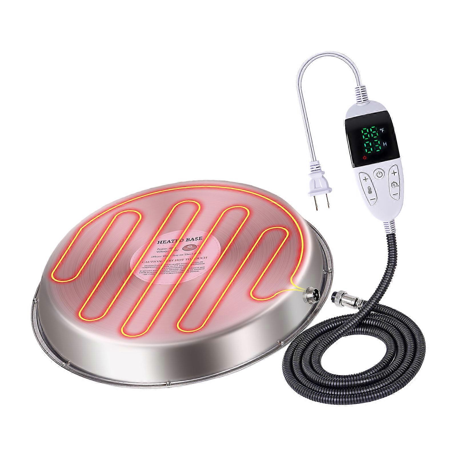 Poultry Water Heater Base Temperature Control For Backyard Coops Poultry Waterer Heated Base Metal Multicolor