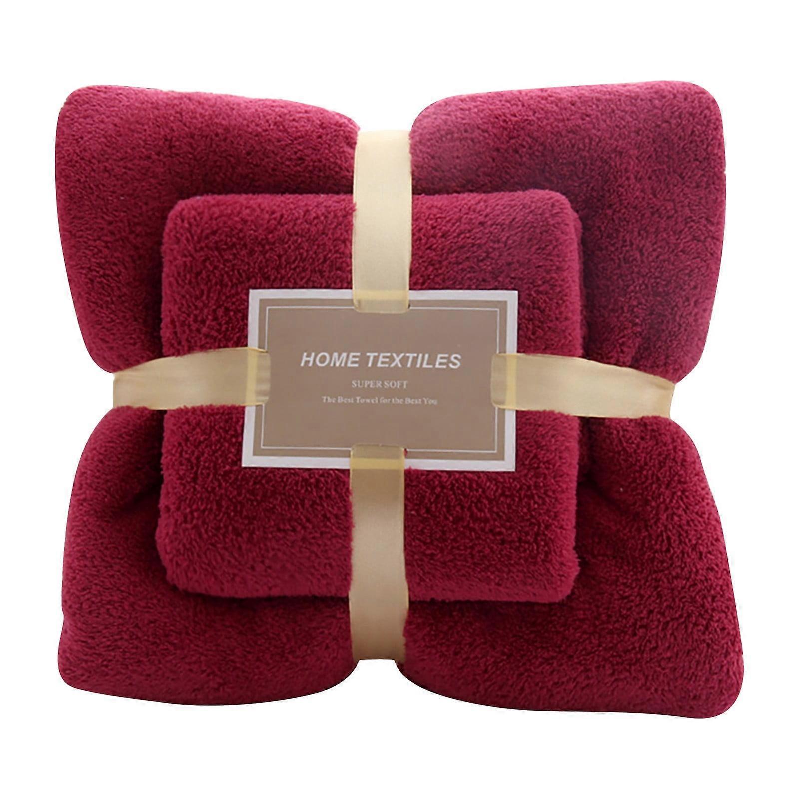 Begine Clearance Coral Fleece Towel 2-in-1 Set L, High Density Soft & Absorbent, 1X Towel and Bath Towel Set