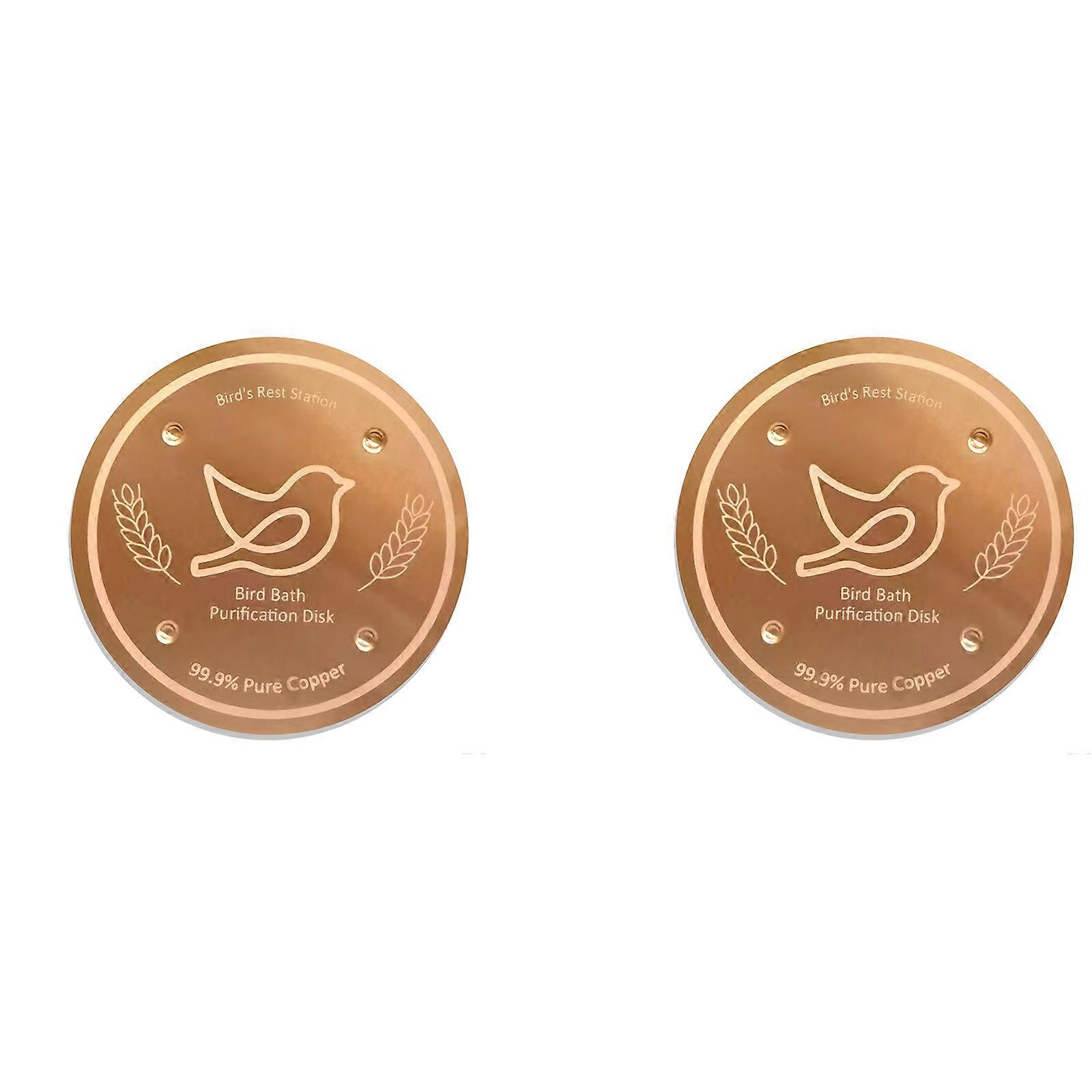 Decorative Birdbath Copper Disc Cleaner For Yard With Stable 4 Pointed Design Weatherproof For Garden Bird Observation Multicolor