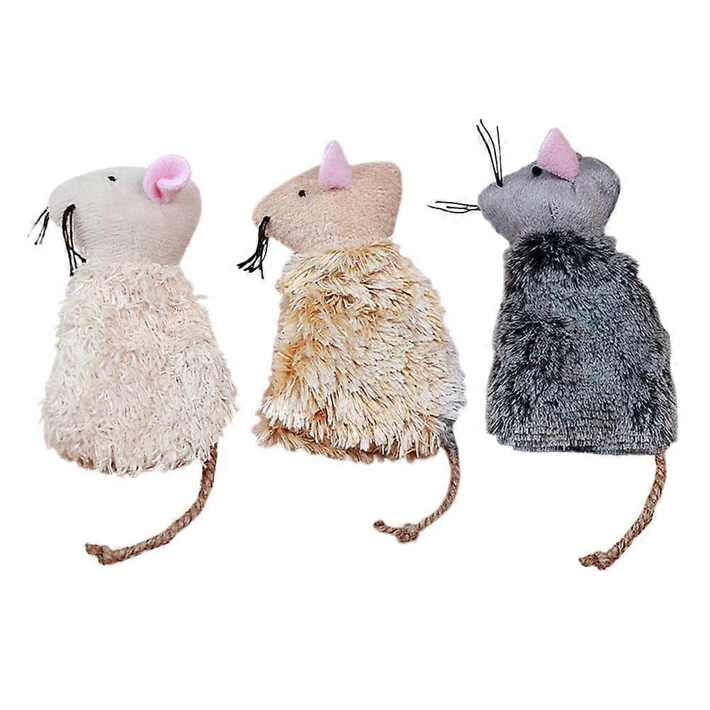Eease 3Pcs Plush Cat Toys for Playing and Chewing