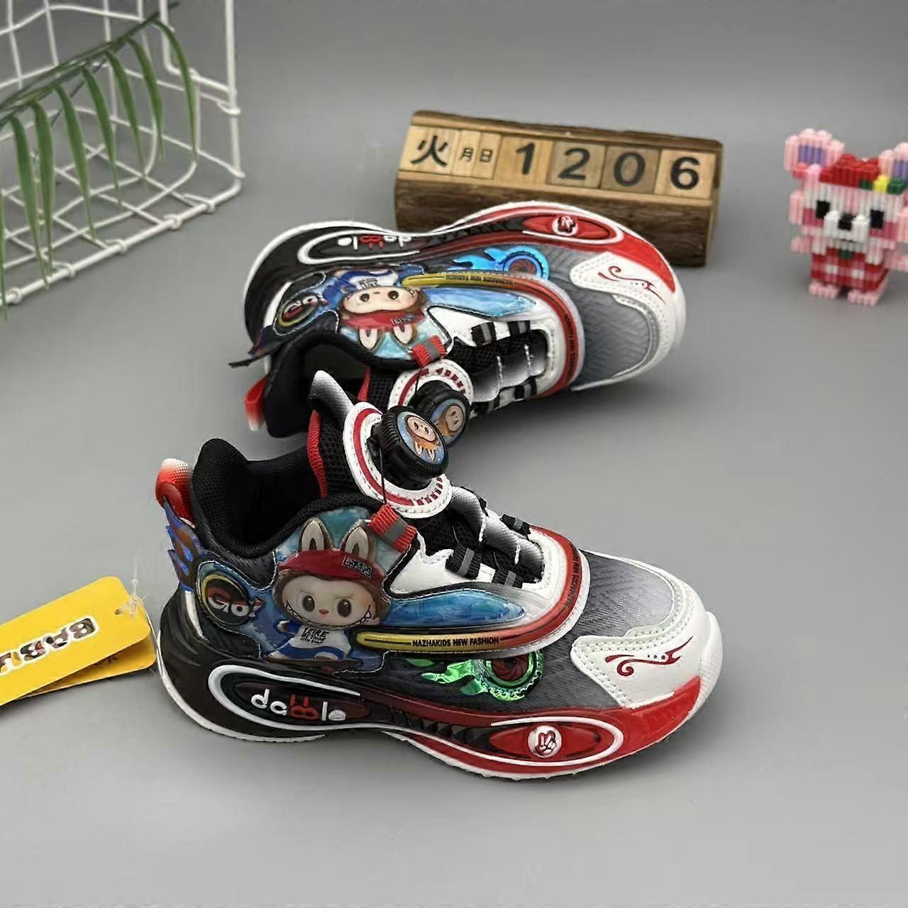 Cartoon trainers Autumn 2026 new release Dual mesh luminous shoes Rotating button