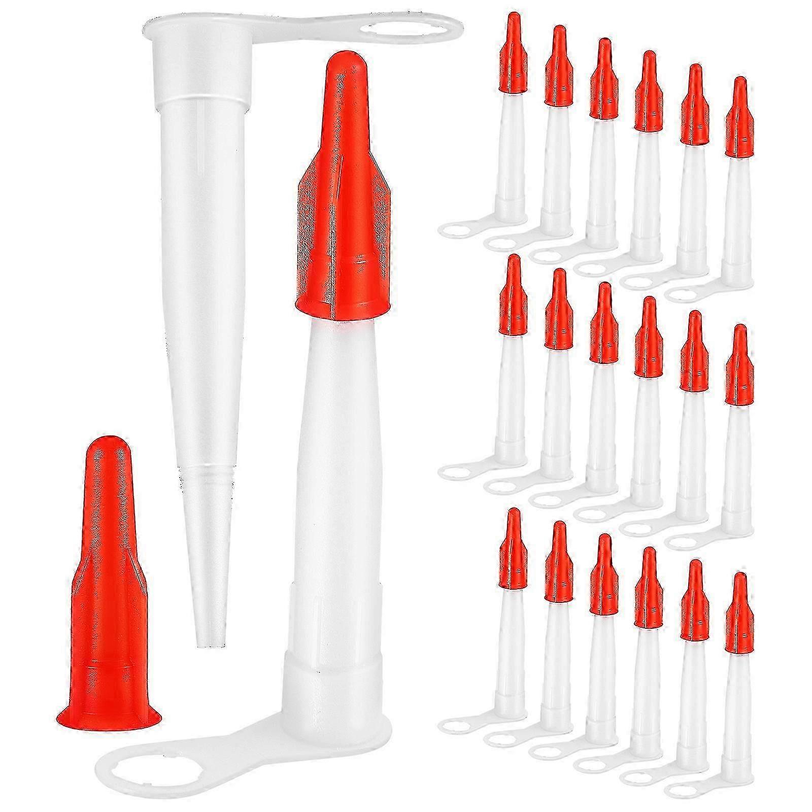 20 Pcs Caulk Extension Nozzles Caulk Machine Replacement Tips with Caps Extension Tools Supplies