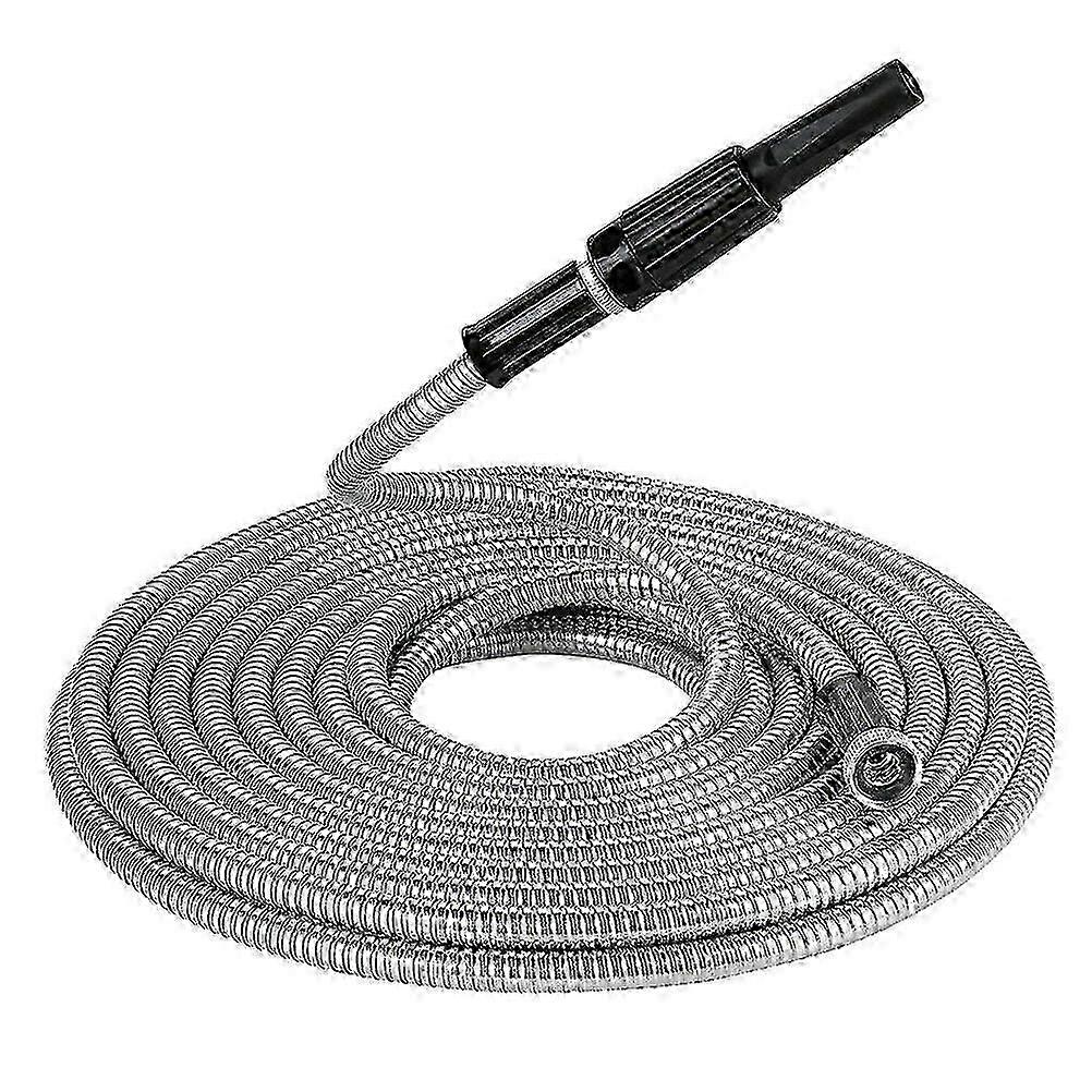 25 قدم خرطوم قابل للسحب أنابيب المياه خرطوم حديقة معدنية خرطوم خرطوم حديقة من الفولاذ المقاوم للصدأ خراطيم مياه