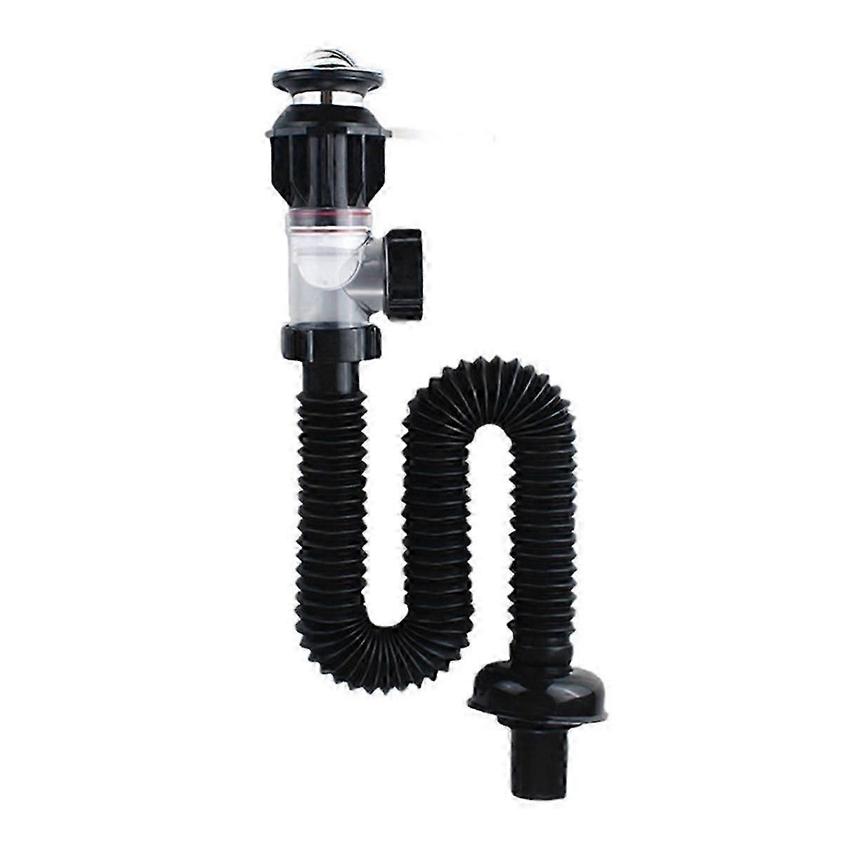 Wash Basin Water Pipe Anti-Odor Anti-Blocking Universal Basin Water Set Washbasin Horizontal Wall Row to Save Space