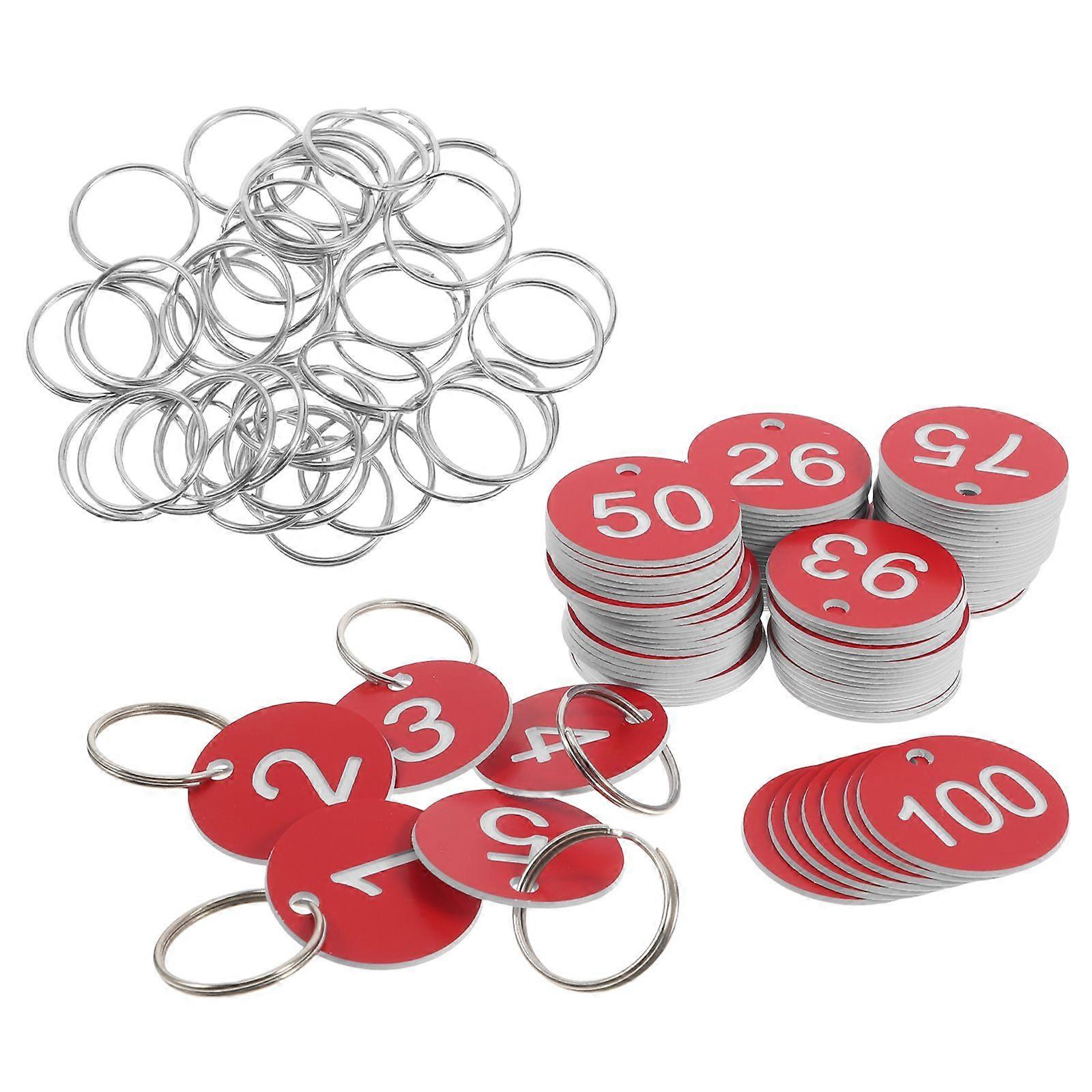 100pcs Numbered Key Tag Numbered Tags Plastic Numbered Circles Number Tags With Metal Rings Circular Numbered Key Tags For Organize