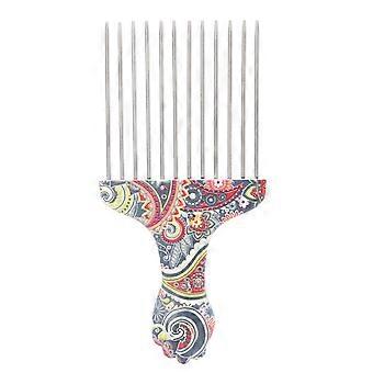 Hair Pick Comb Professional Afro Stainless Steel Detangle Hair Pick Comb for Curly Hair StylingK4