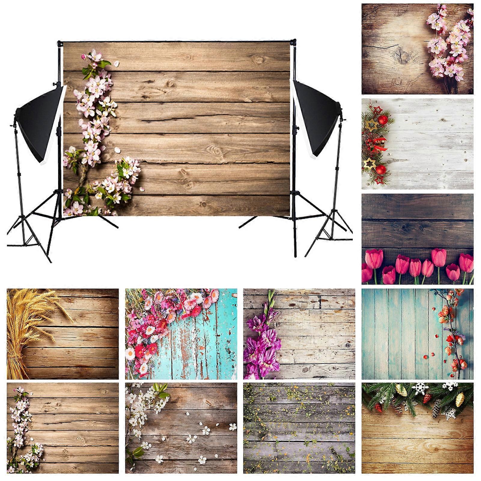 SUSUchens Folding Background Fabric Fine Workmanship Colorful Decorative 3D Wood Pattern Backdrop Fabric for Home Style 1