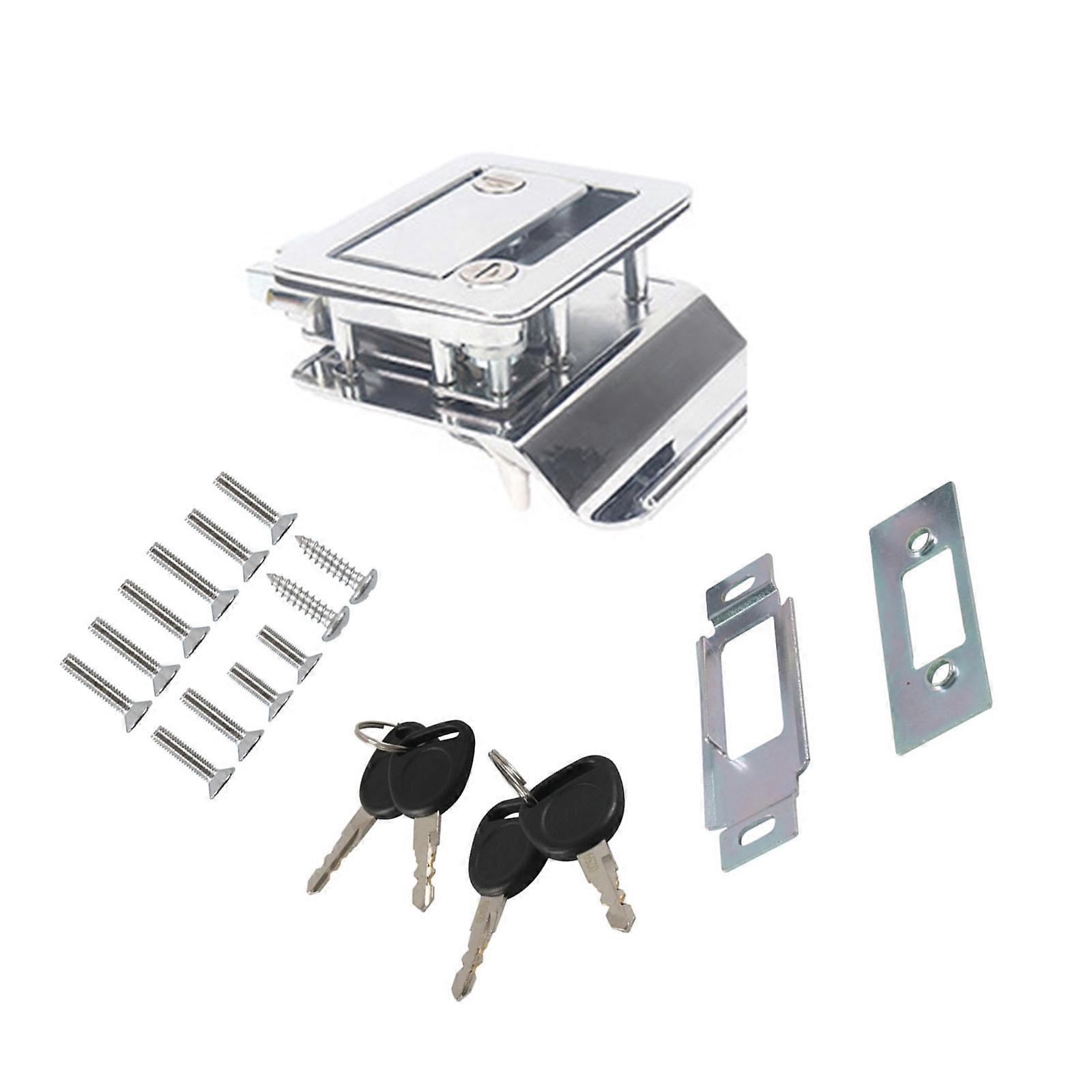 Zinc Alloy Door Lock Universal RVs Door Lock Double Open Door Lock Replacement Entry Door Lock Latch Handle for Camper  chrome