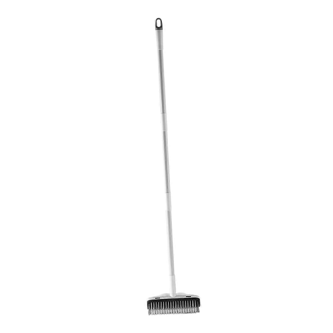 Bathroom Floor Scrub Brush with Stiff Bristles and Squeegee for Tile Grout Cleaning