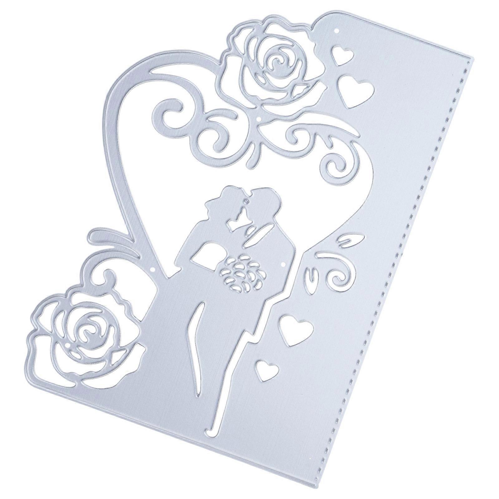 Μεταλλικά κοπτικά καλούπια γάμου για πρόσκληση γάμου, στένσιλ για DIY, Scrapbooking, διακοσμητικά ανάγλυφα, χαρτί, κάρτα, πρότυπο άλμπουμ φωτογραφιών, πολύχρωμο
