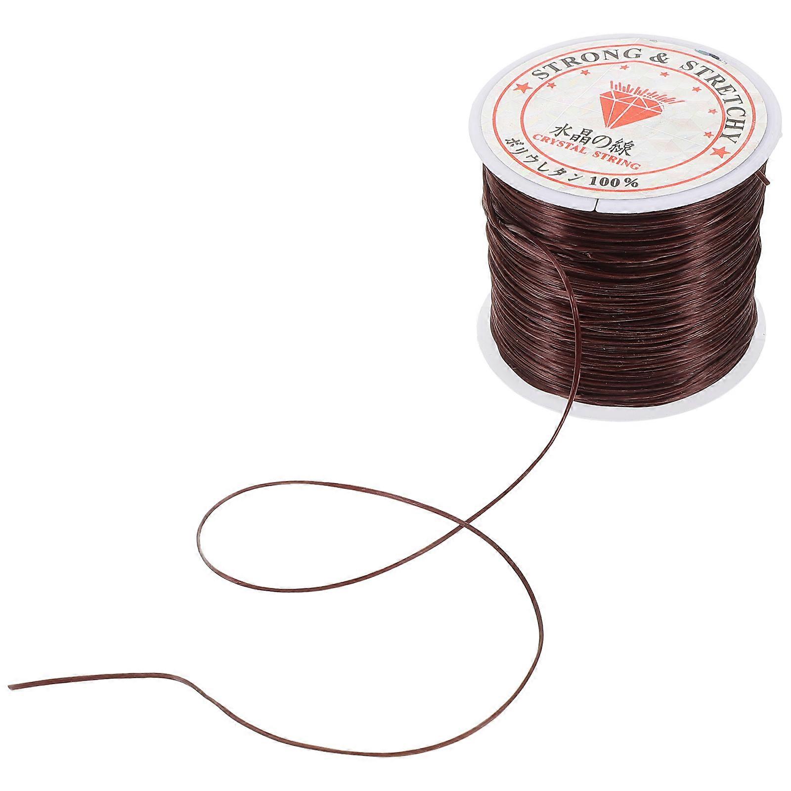 Silicone Stretch Cord 0.6mm Round Elastic Wire for Hair Extensions Invisible Black Crystal Line for DIY Beading, Bracelet Making Craft Projects