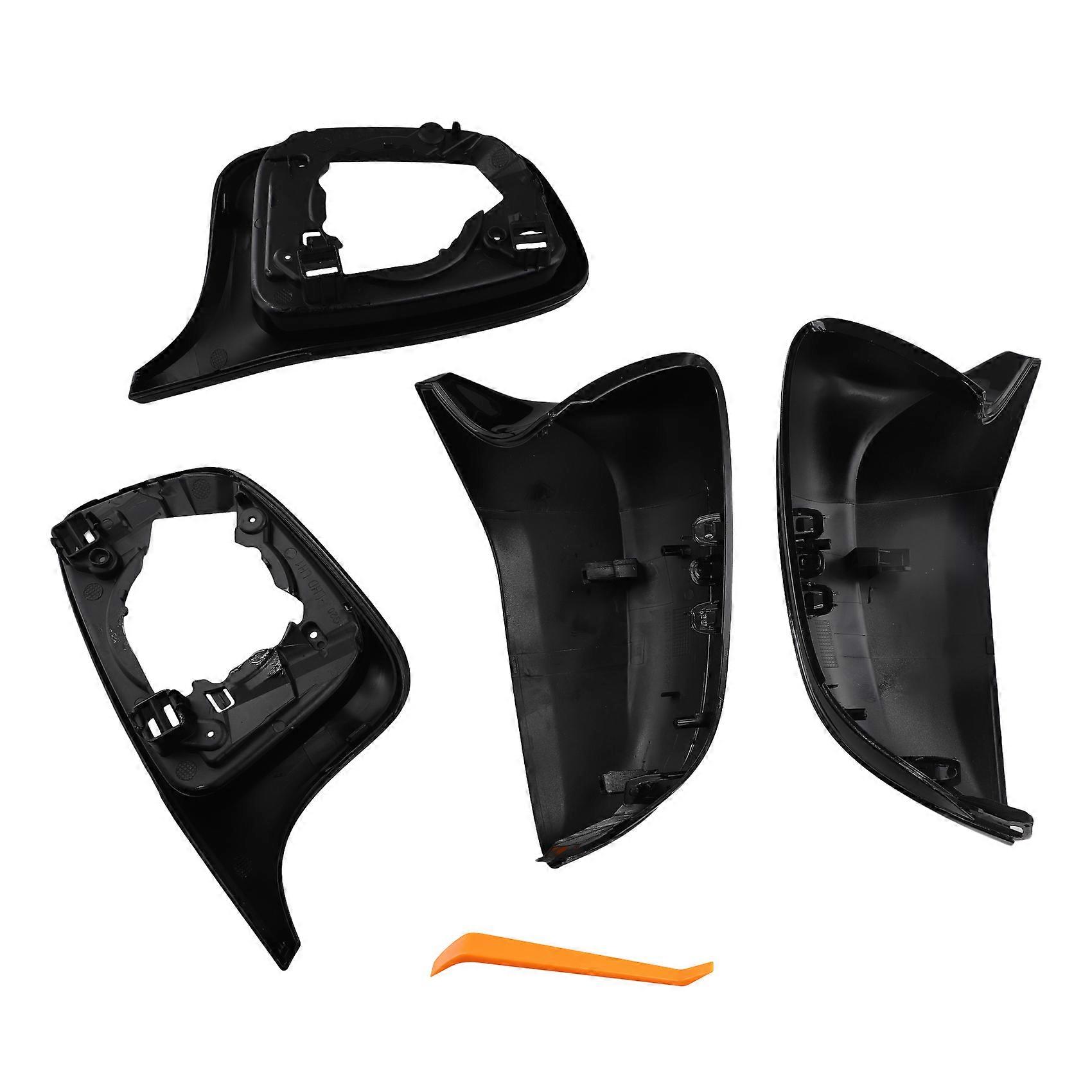 Car Rearview Mirror Cover Cap Side Mirror Frame Trim with Base for BMW 3 5 Series G20 2018-2024 G30 Glossy Black
