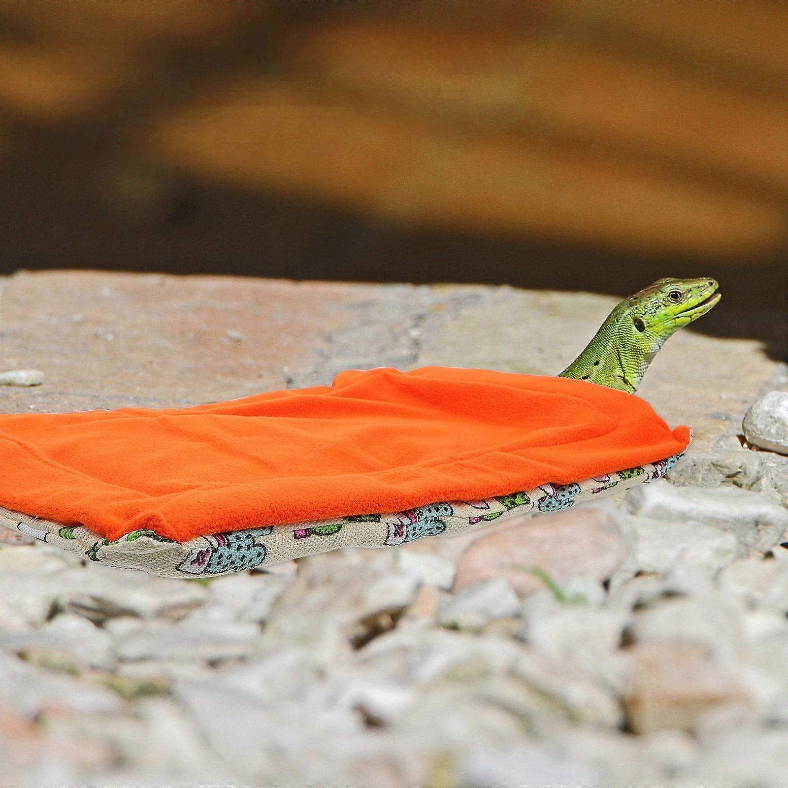 Durable Reptile Sleeping Bag For Iguanas And Geckos With Blanket In Orange Color Comfortable 1 Set