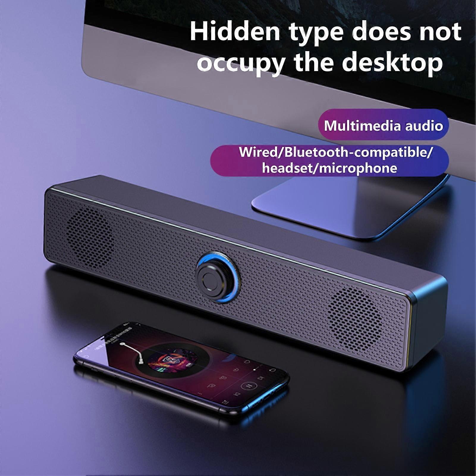 SUSUchens Bluetooth-compatible 5.0 Speaker Universal Stereo Surround Wired Computer Soundbar Subwoofer for PC Style A