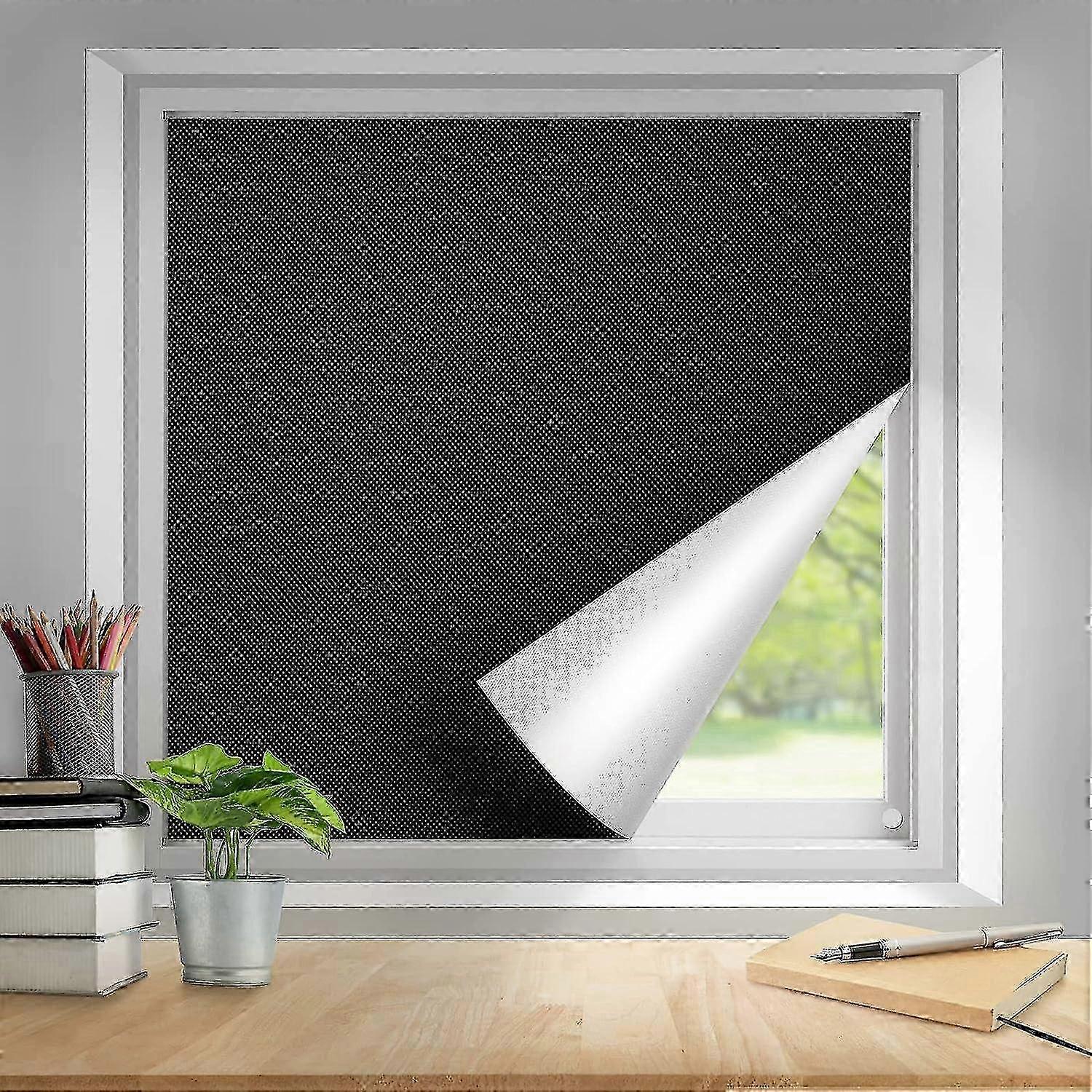 Light blocking curtains for bedroom - Portable blackout fabric roller blind