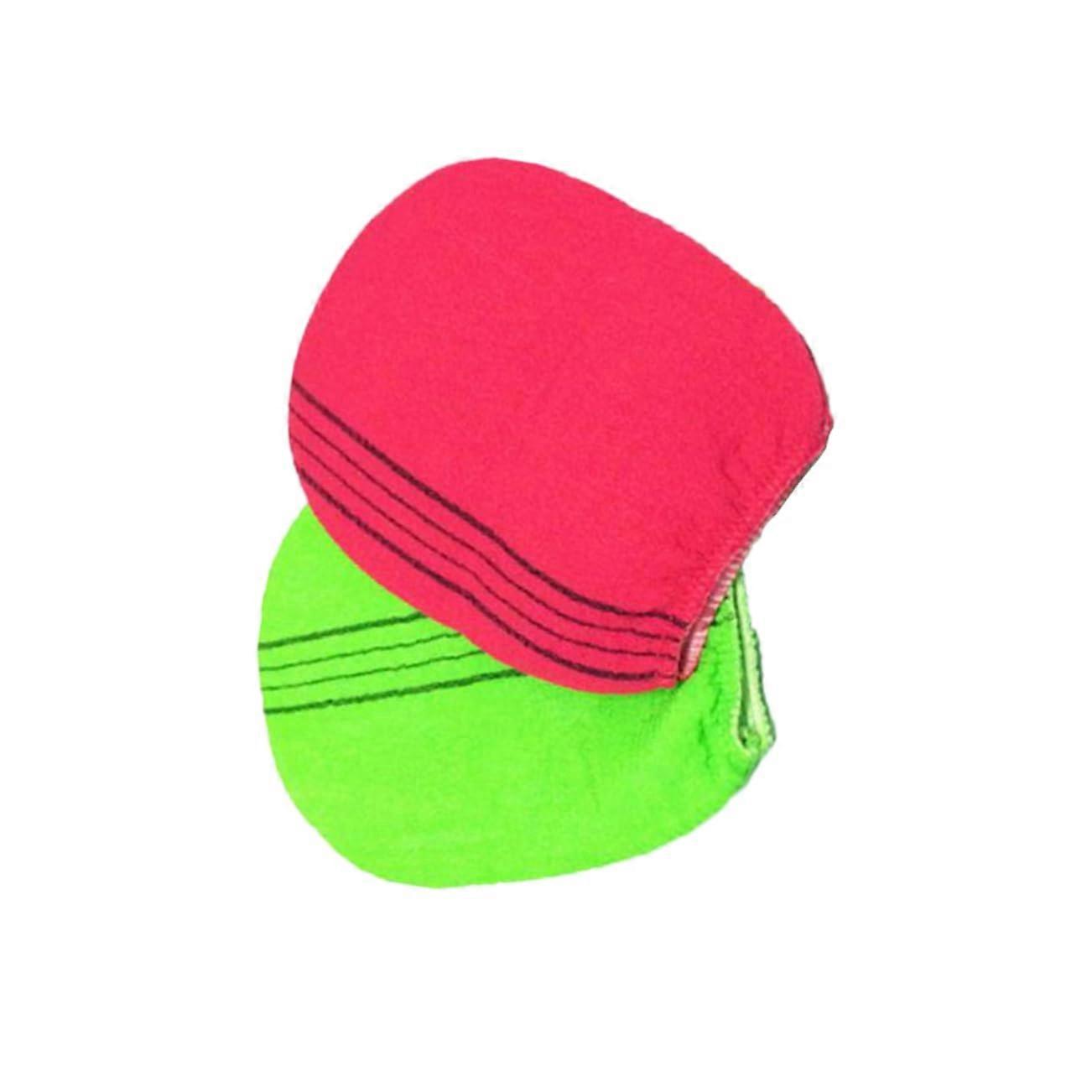 Exfoliating Gloves 2Piece Set Shower Foot Scrubber Rayon Material Unisex Random Color