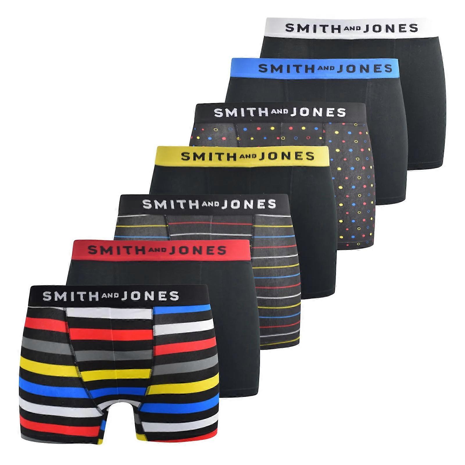 Smith & Jones Leland 7pk Boxer Shorts Black