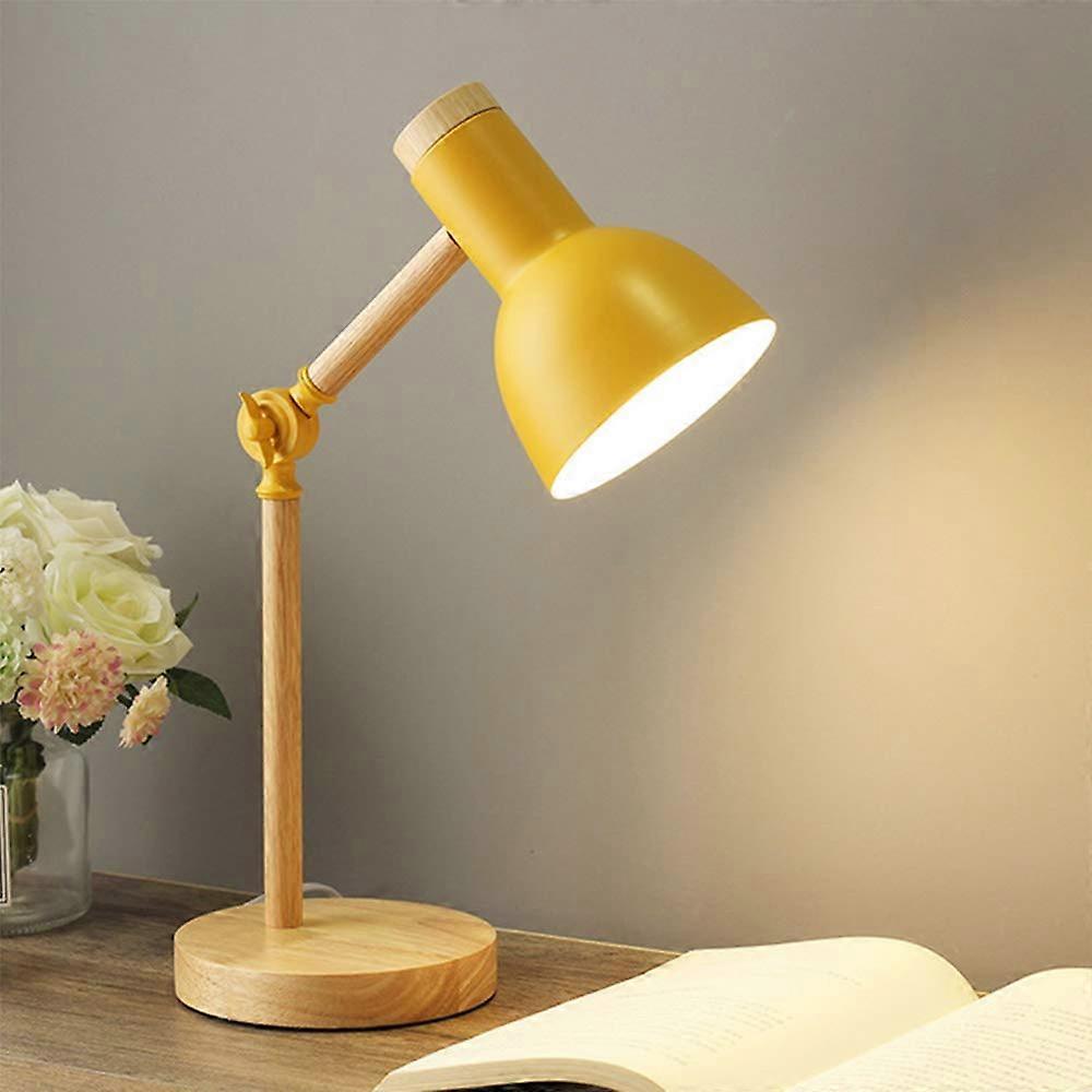 Bedside Lamp Desk Adjustable Arm Eye Protection Reading Light Reading and Working Yellow Decorative Table Night Light