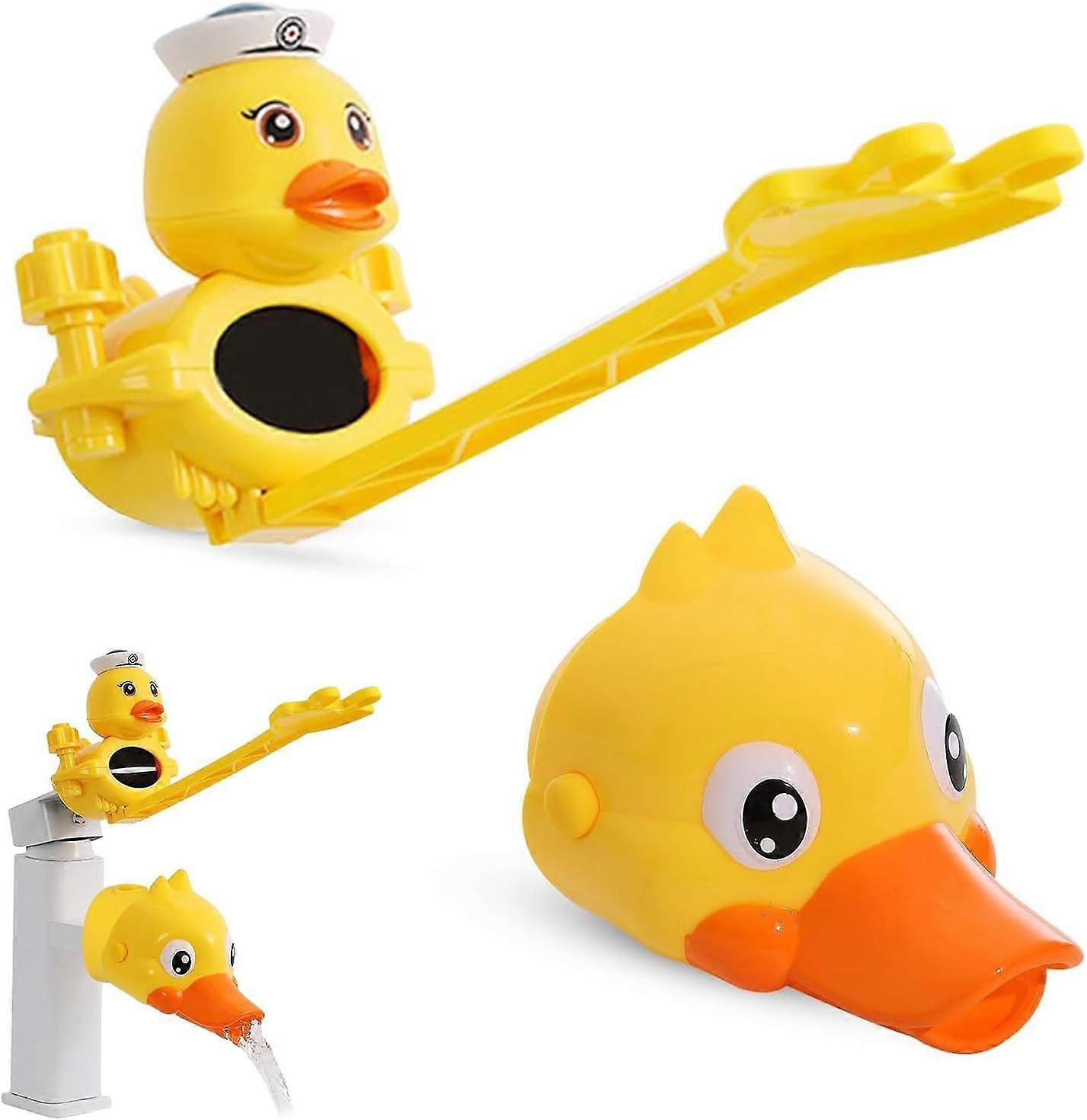 2-Piece Child-Friendly Faucet Extension, Plastic Faucet Extender, Adjustable Duck-Shaped Design Faucet Extension, More Convenient for Washing Hands