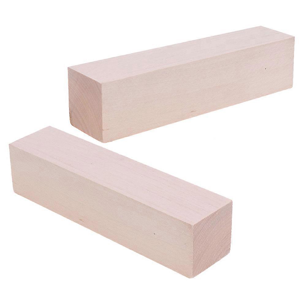 Unfinished Wooden Blocks 2Pcs Soft Texture Basswood Carving Cubes Great For Diy Projects Catering To Wood Carving Enthusiasts And Experience Levels
